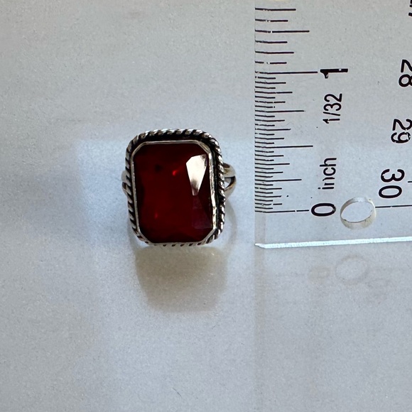 NWOT Sundance Red Sky Ring, Garnet, Sterling Silver - Picture 8 of 9